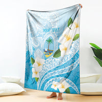 Guam Chamorro Guasali Flowers Blanket Aqua Gradient LT7 - Polynesian Pride