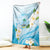 Guam Chamorro Guasali Flowers Blanket Aqua Gradient LT7