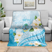 Guam Chamorro Guasali Flowers Blanket Aqua Gradient LT7 - Polynesian Pride