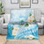 Guam Chamorro Guasali Flowers Blanket Aqua Gradient LT7