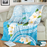 Guam Chamorro Guasali Flowers Blanket Aqua Gradient LT7 - Polynesian Pride