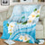 Guam Chamorro Guasali Flowers Blanket Aqua Gradient LT7