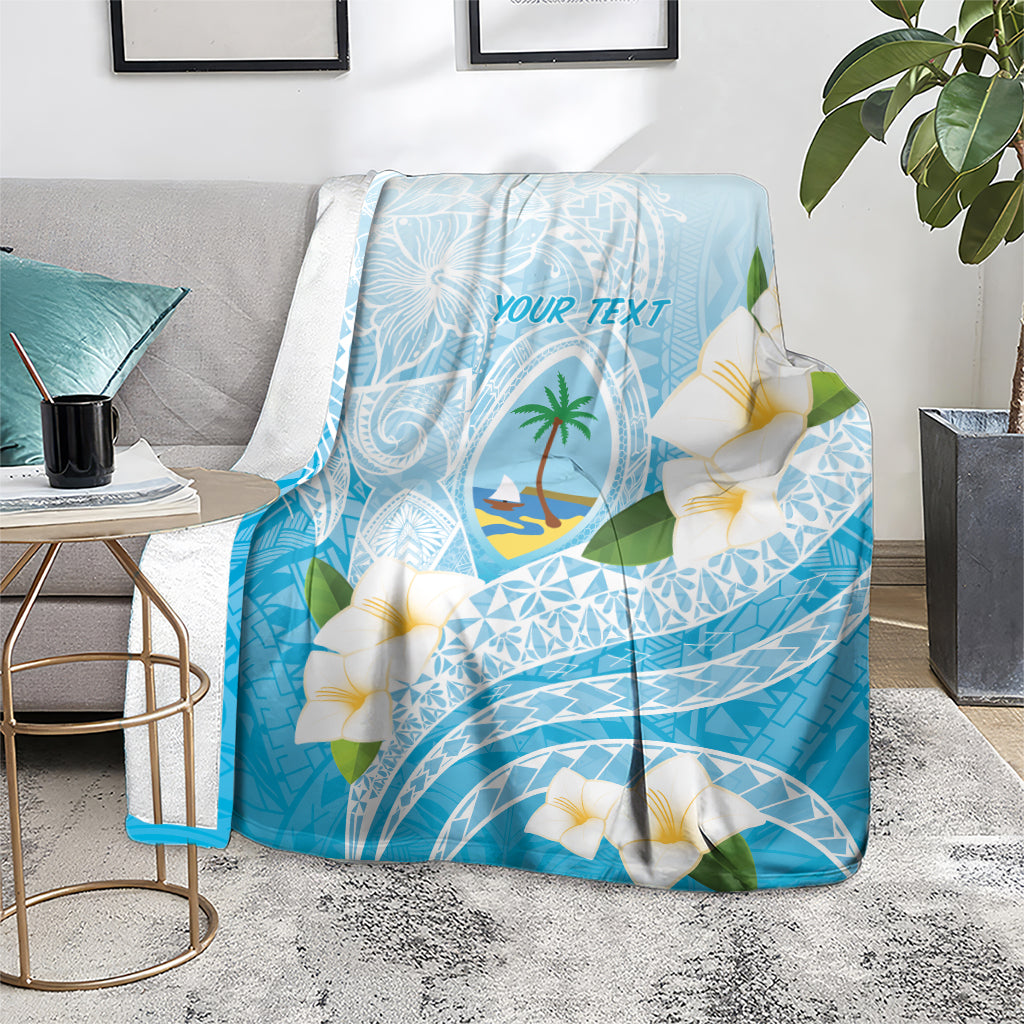 Guam Chamorro Guasali Flowers Blanket Aqua Gradient LT7 - Polynesian Pride