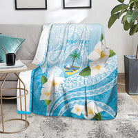 Guam Chamorro Guasali Flowers Blanket Aqua Gradient LT7 - Polynesian Pride