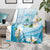 Guam Chamorro Guasali Flowers Blanket Aqua Gradient LT7