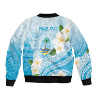 Guam Chamorro Guasali Flowers Bomber Jacket Aqua Gradient LT7 - Polynesian Pride
