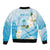 Guam Chamorro Guasali Flowers Bomber Jacket Aqua Gradient