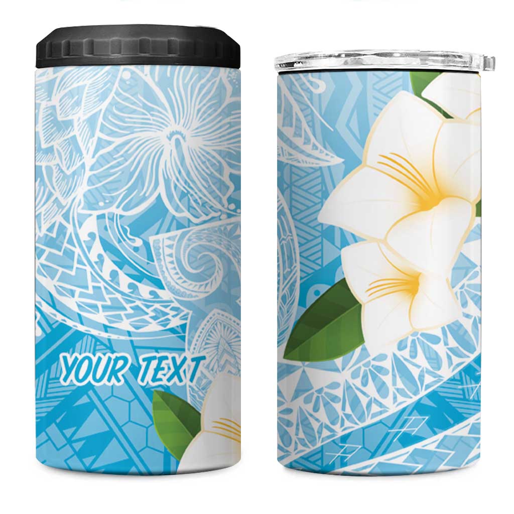 Guam Chamorro Guasali Flowers 4 in 1 Can Cooler Tumbler Aqua Gradient LT7 One Size: 16 oz Aquamarine - Polynesian Pride