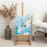 Guam Chamorro Guasali Flowers Canvas Wall Art Aqua Gradient LT7 - Polynesian Pride