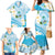 Guam Chamorro Guasali Flowers Family Matching Mermaid Dress and Hawaiian Shirt Aqua Gradient