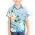 Guam Chamorro Guasali Flowers Family Matching Off Shoulder Short Dress and Hawaiian Shirt Aqua Gradient