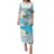 Guam Chamorro Guasali Flowers Family Matching Puletasi and Hawaiian Shirt Aqua Gradient