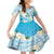 Guam Chamorro Guasali Flowers Family Matching Summer Maxi Dress and Hawaiian Shirt Aqua Gradient