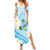 Guam Chamorro Guasali Flowers Family Matching Summer Maxi Dress and Hawaiian Shirt Aqua Gradient