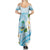 Guam Chamorro Guasali Flowers Family Matching Summer Maxi Dress and Hawaiian Shirt Aqua Gradient