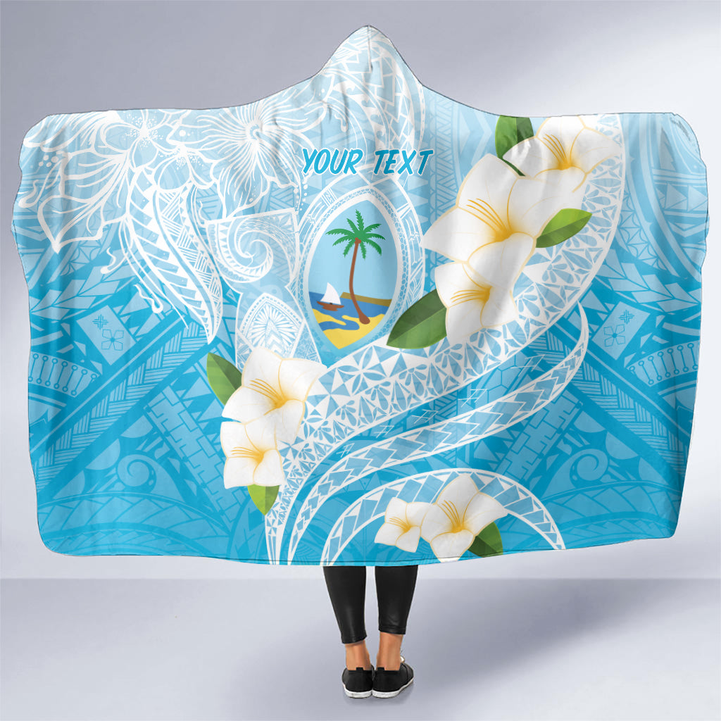 Guam Chamorro Guasali Flowers Hooded Blanket Aqua Gradient LT7 - Polynesian Pride