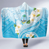 Guam Chamorro Guasali Flowers Hooded Blanket Aqua Gradient LT7 - Polynesian Pride