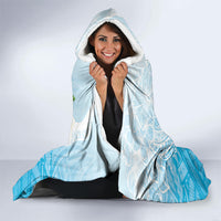 Guam Chamorro Guasali Flowers Hooded Blanket Aqua Gradient LT7 - Polynesian Pride