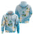 Guam Chamorro Guasali Flowers Hoodie Aqua Gradient