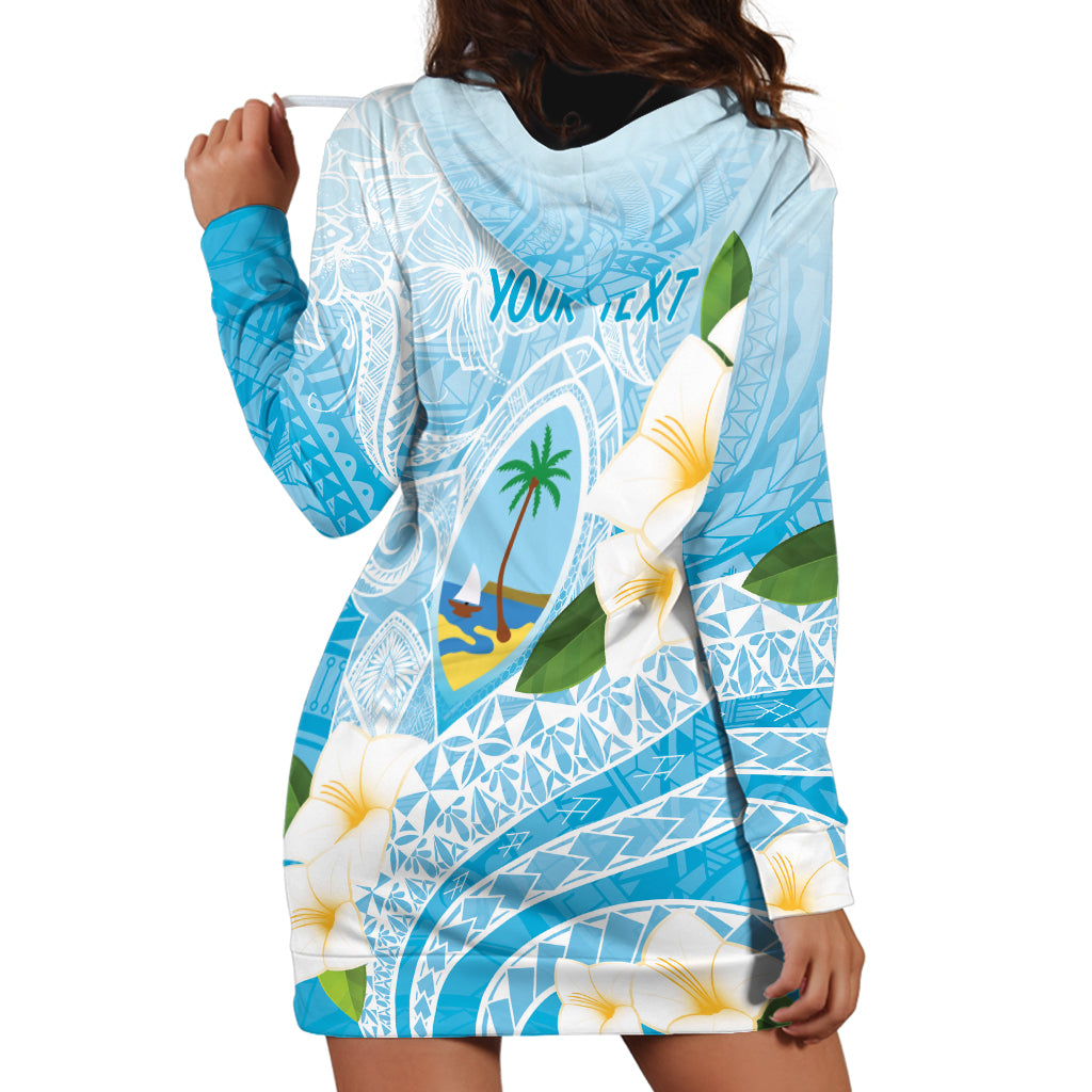 Guam Chamorro Guasali Flowers Hoodie Dress Aqua Gradient LT7 - Polynesian Pride