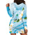 Guam Chamorro Guasali Flowers Hoodie Dress Aqua Gradient