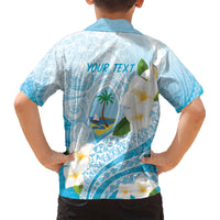 Guam Chamorro Guasali Flowers Kid Hawaiian Shirt Aqua Gradient LT7 - Polynesian Pride