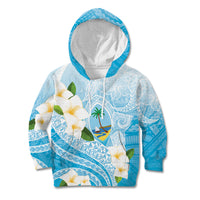 Guam Chamorro Guasali Flowers Kid Hoodie Aqua Gradient LT7 Hoodie Aquamarine - Polynesian Pride