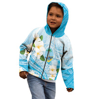Guam Chamorro Guasali Flowers Kid Hoodie Aqua Gradient LT7 - Polynesian Pride