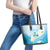 Guam Chamorro Guasali Flowers Leather Tote Bag Aqua Gradient LT7