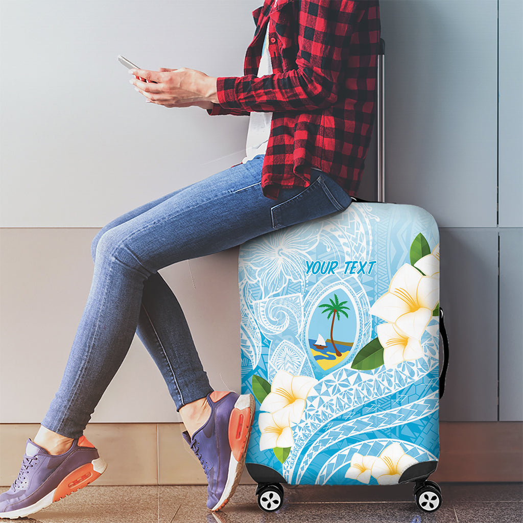 Guam Chamorro Guasali Flowers Luggage Cover Aqua Gradient LT7 - Polynesian Pride