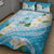 Guam Chamorro Guasali Flowers Quilt Bed Set Aqua Gradient LT7