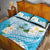 Guam Chamorro Guasali Flowers Quilt Bed Set Aqua Gradient LT7