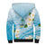 Guam Chamorro Guasali Flowers Sherpa Hoodie Aqua Gradient