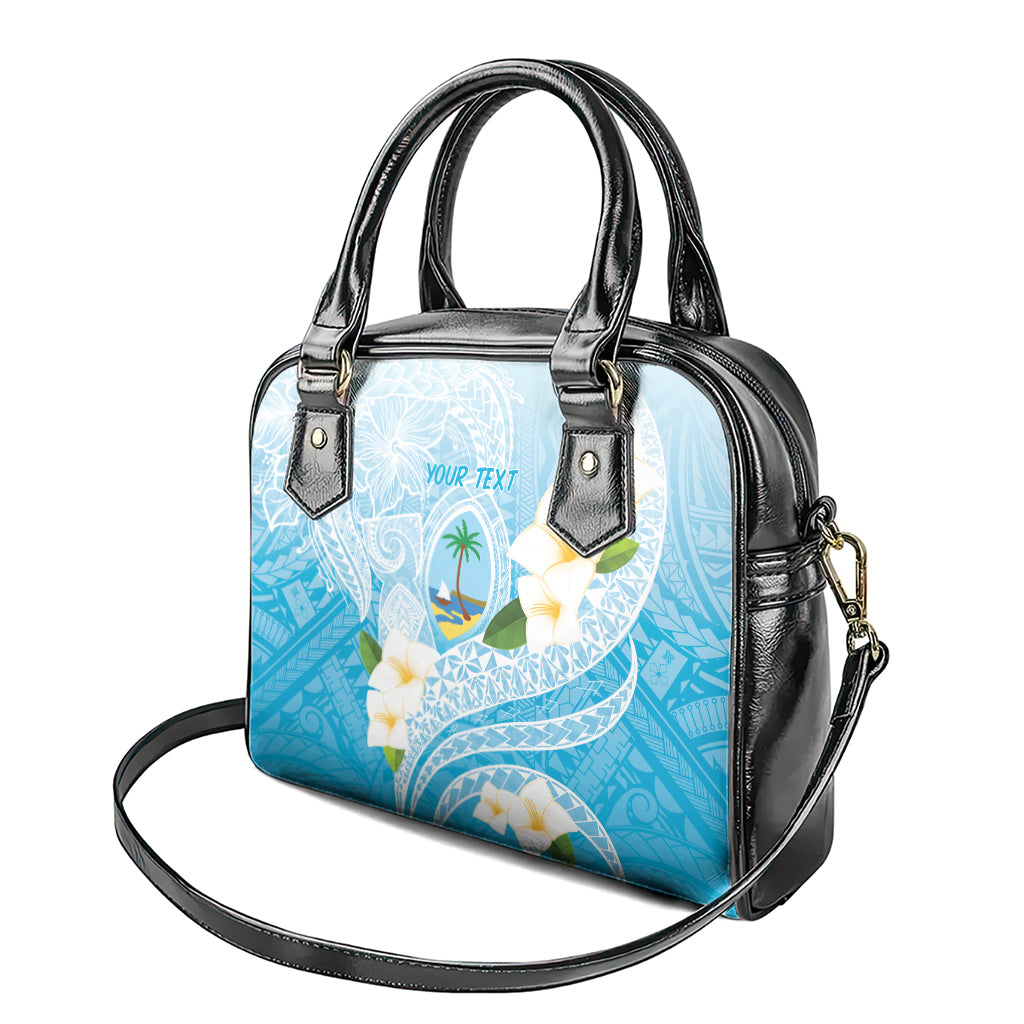 Guam Chamorro Guasali Flowers Shoulder Handbag Aqua Gradient LT7 - Polynesian Pride