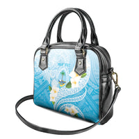 Guam Chamorro Guasali Flowers Shoulder Handbag Aqua Gradient LT7 - Polynesian Pride