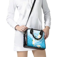 Guam Chamorro Guasali Flowers Shoulder Handbag Aqua Gradient LT7 - Polynesian Pride