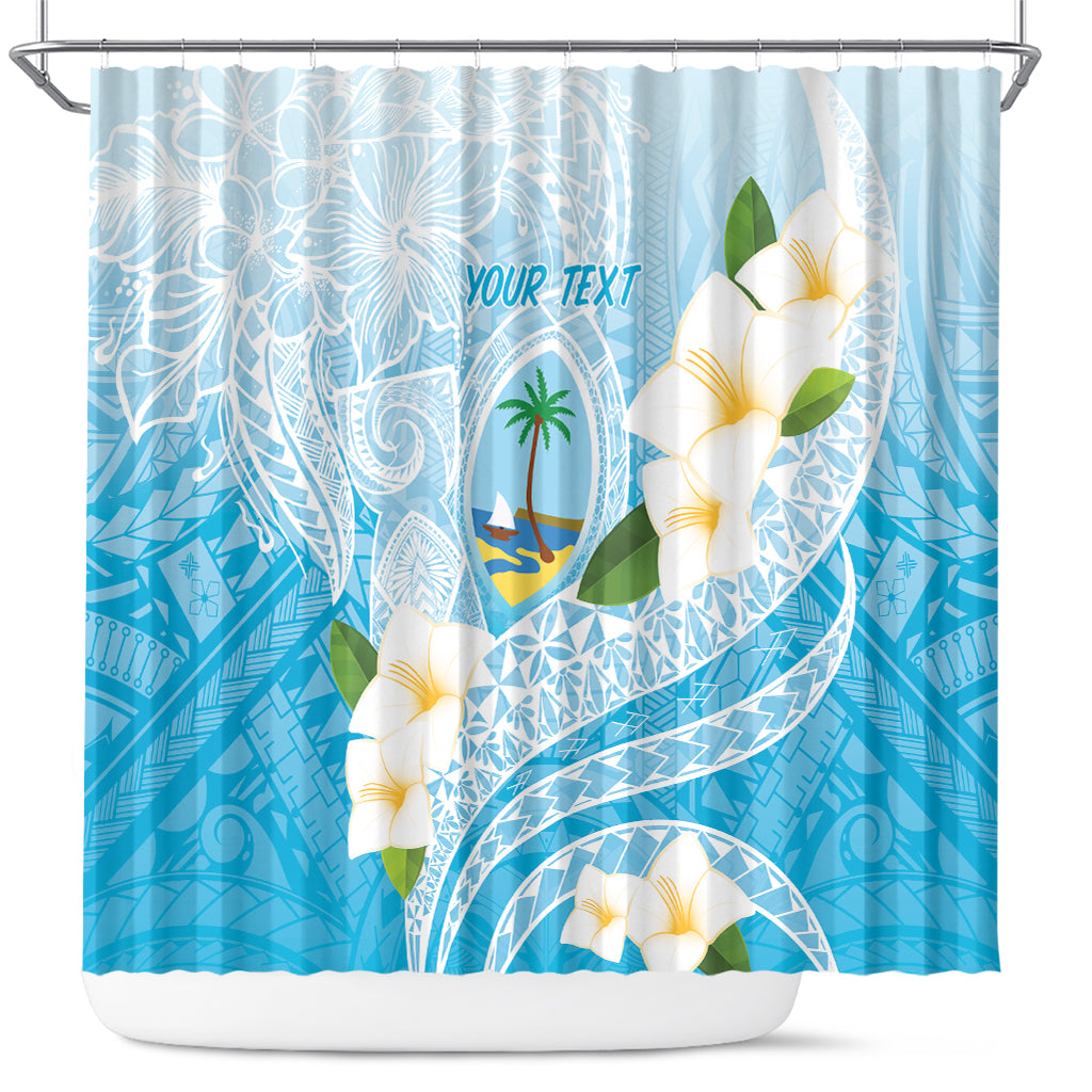 Guam Chamorro Guasali Flowers Shower Curtain Aqua Gradient LT7