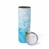 Guam Chamorro Guasali Flowers Skinny Tumbler Aqua Gradient LT7 - Polynesian Pride