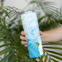 Guam Chamorro Guasali Flowers Skinny Tumbler Aqua Gradient LT7 - Polynesian Pride