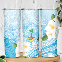 Guam Chamorro Guasali Flowers Skinny Tumbler Aqua Gradient LT7 - Polynesian Pride