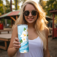 Guam Chamorro Guasali Flowers Skinny Tumbler Aqua Gradient LT7 - Polynesian Pride