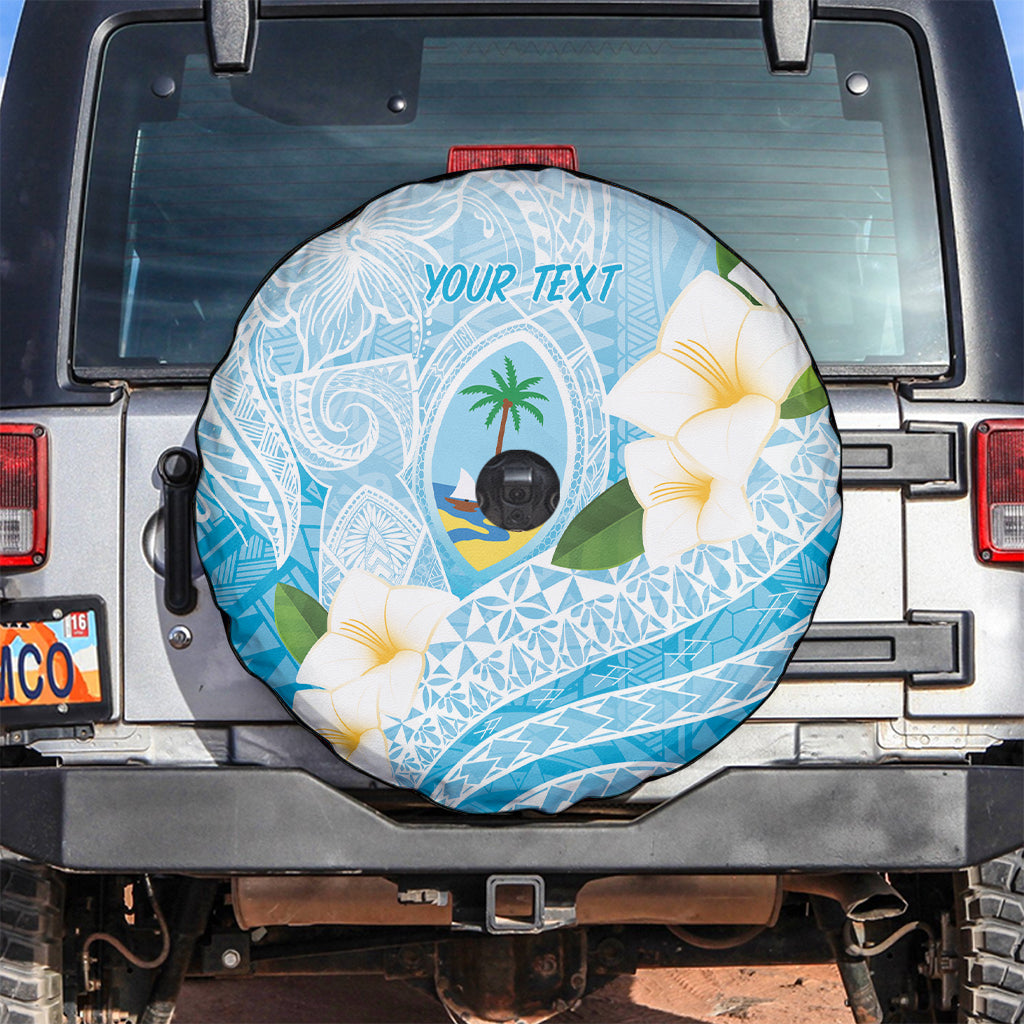 Guam Chamorro Guasali Flowers Spare Tire Cover Aqua Gradient LT7