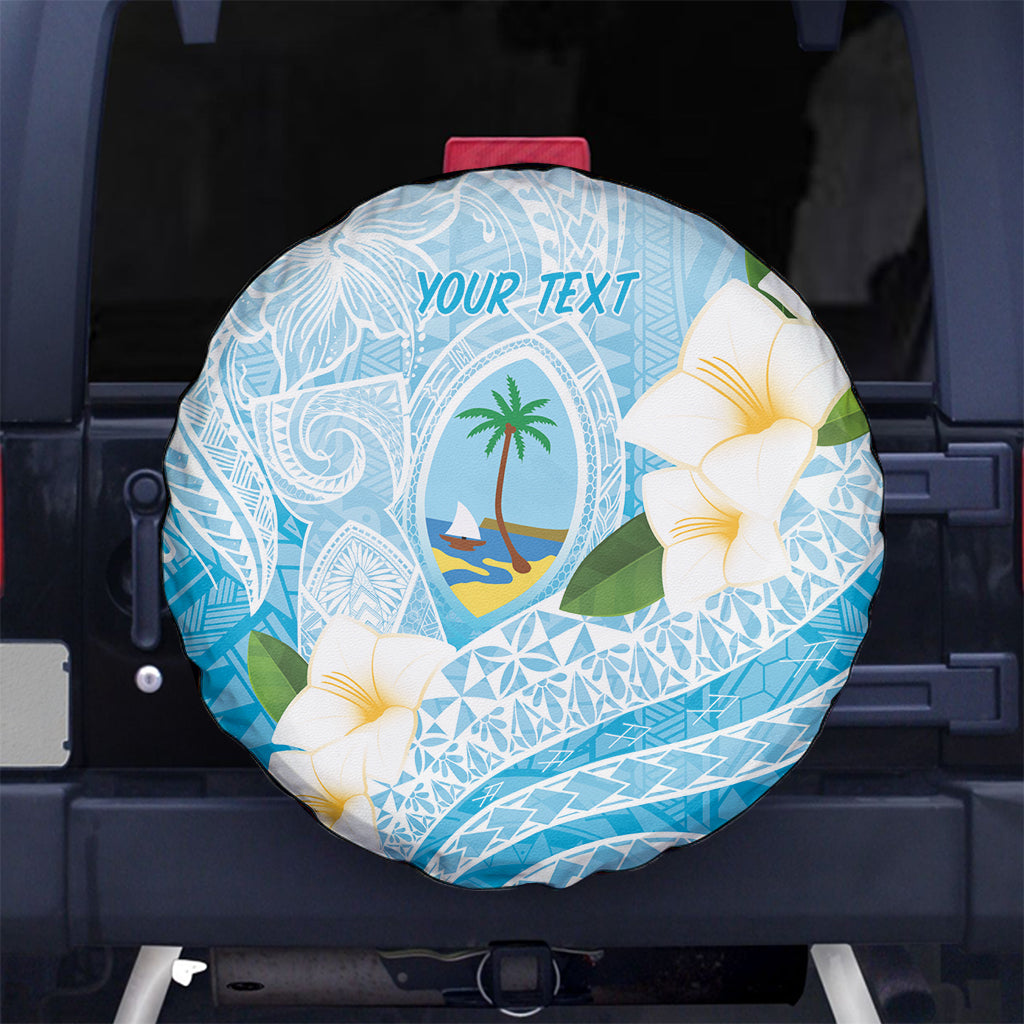 Guam Chamorro Guasali Flowers Spare Tire Cover Aqua Gradient LT7 - Polynesian Pride