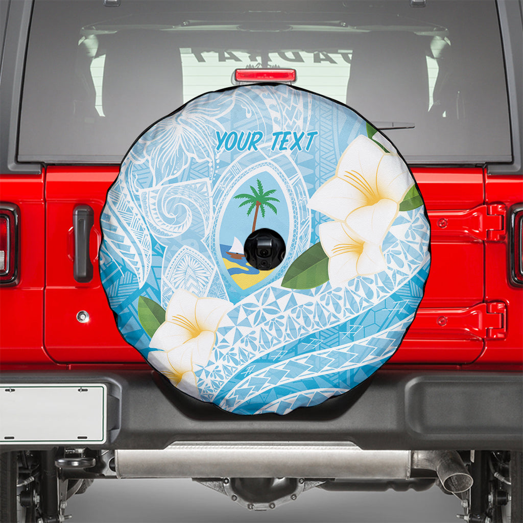 Guam Chamorro Guasali Flowers Spare Tire Cover Aqua Gradient LT7 - Polynesian Pride