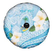 Guam Chamorro Guasali Flowers Spare Tire Cover Aqua Gradient LT7 - Polynesian Pride