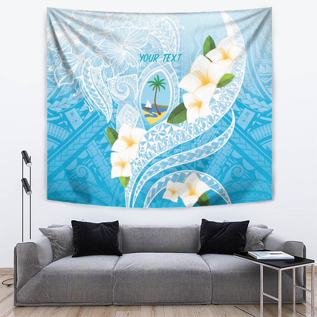 Guam Chamorro Guasali Flowers Tapestry Aqua Gradient LT7 Aquamarine - Polynesian Pride