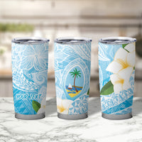 Guam Chamorro Guasali Flowers Tumbler Cup Aqua Gradient LT7 - Polynesian Pride