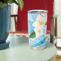Guam Chamorro Guasali Flowers Tumbler Cup Aqua Gradient LT7 - Polynesian Pride