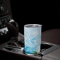 Guam Chamorro Guasali Flowers Tumbler Cup Aqua Gradient LT7 - Polynesian Pride