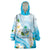 Guam Chamorro Guasali Flowers Wearable Blanket Hoodie Aqua Gradient